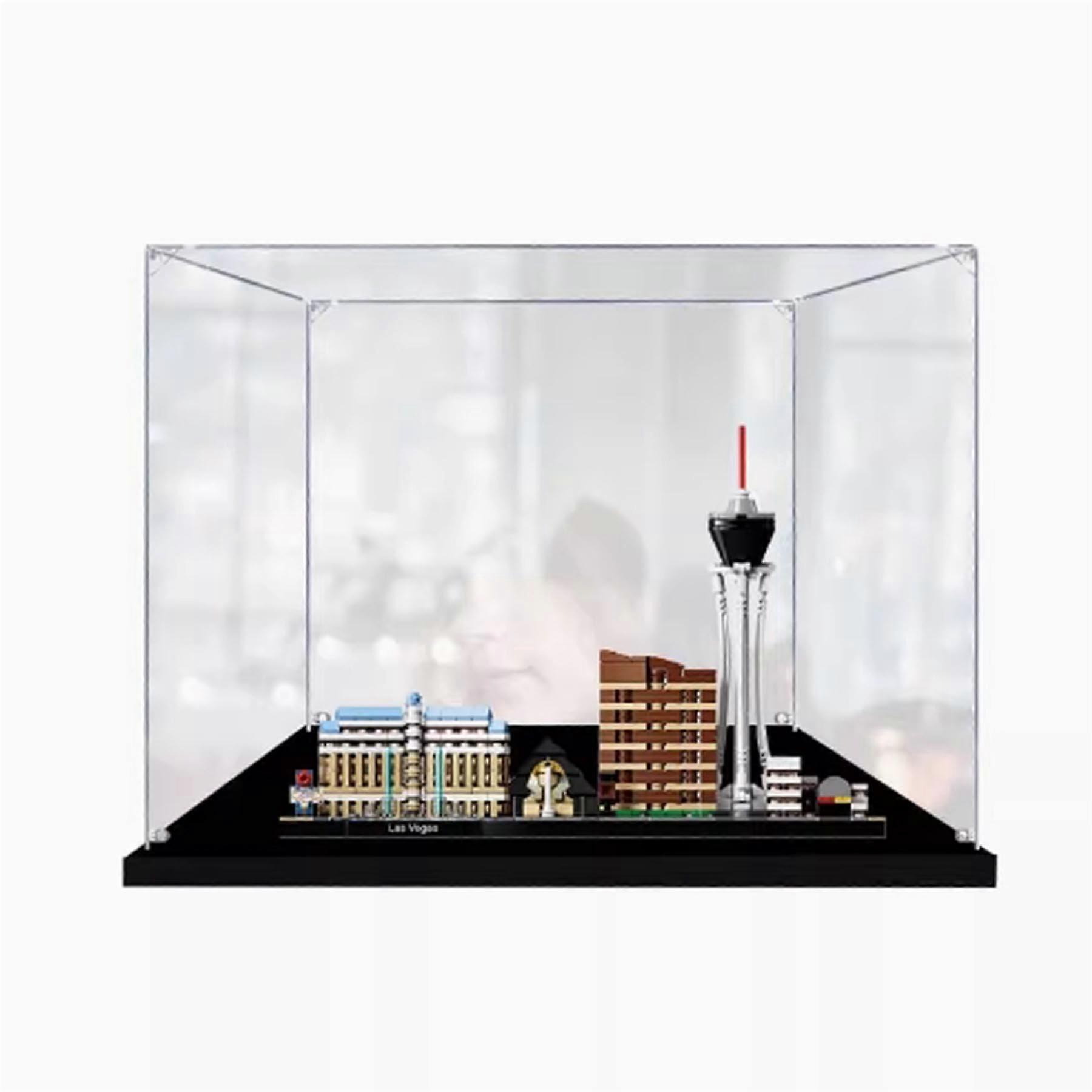 Dustproof Acrylic Display Case for  21047 with Clear Design and Stable Black Base