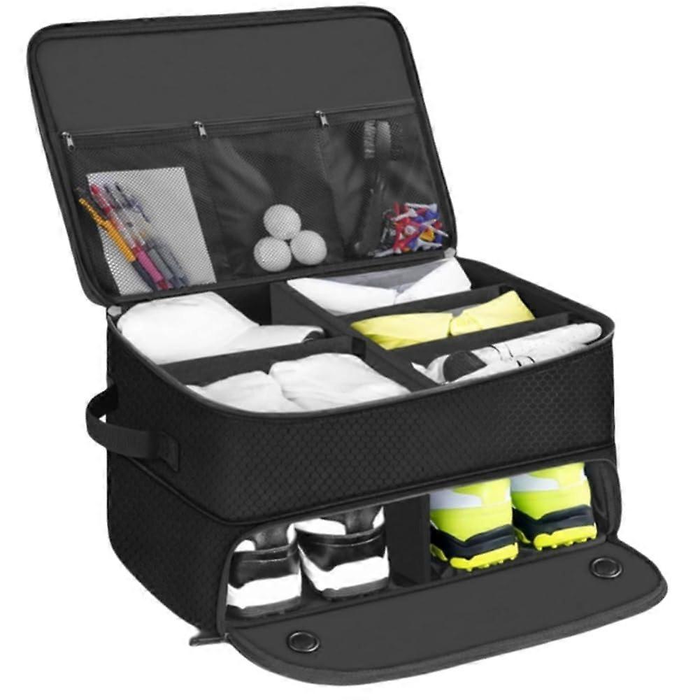 Golf Trunk Organizer with Ventilated Shoe Compartment and  MultiCompartment Design
