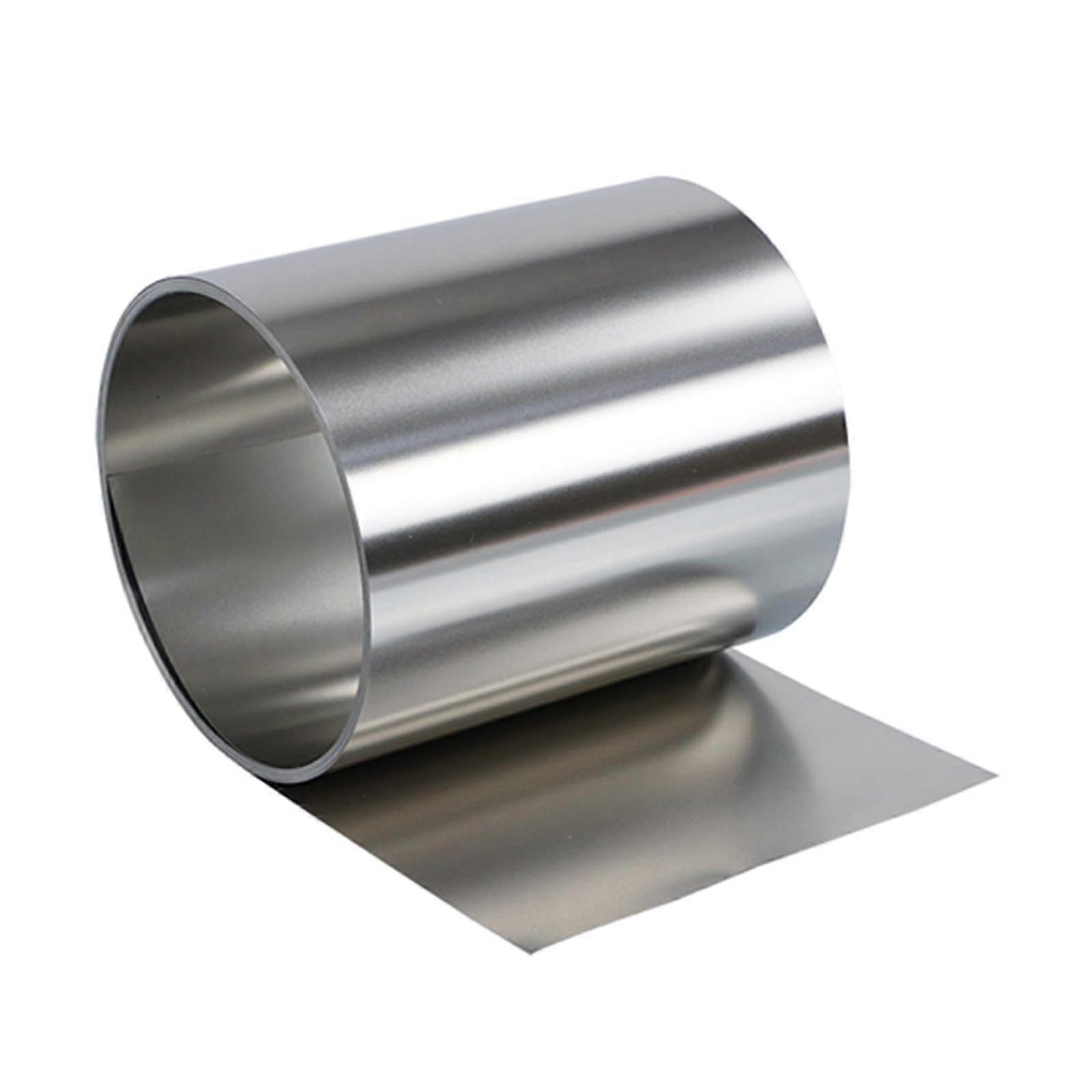 304 Stainless Steel Foil Roll 50mm x 1m RustProof Thin Sheet for Crafts and Welding