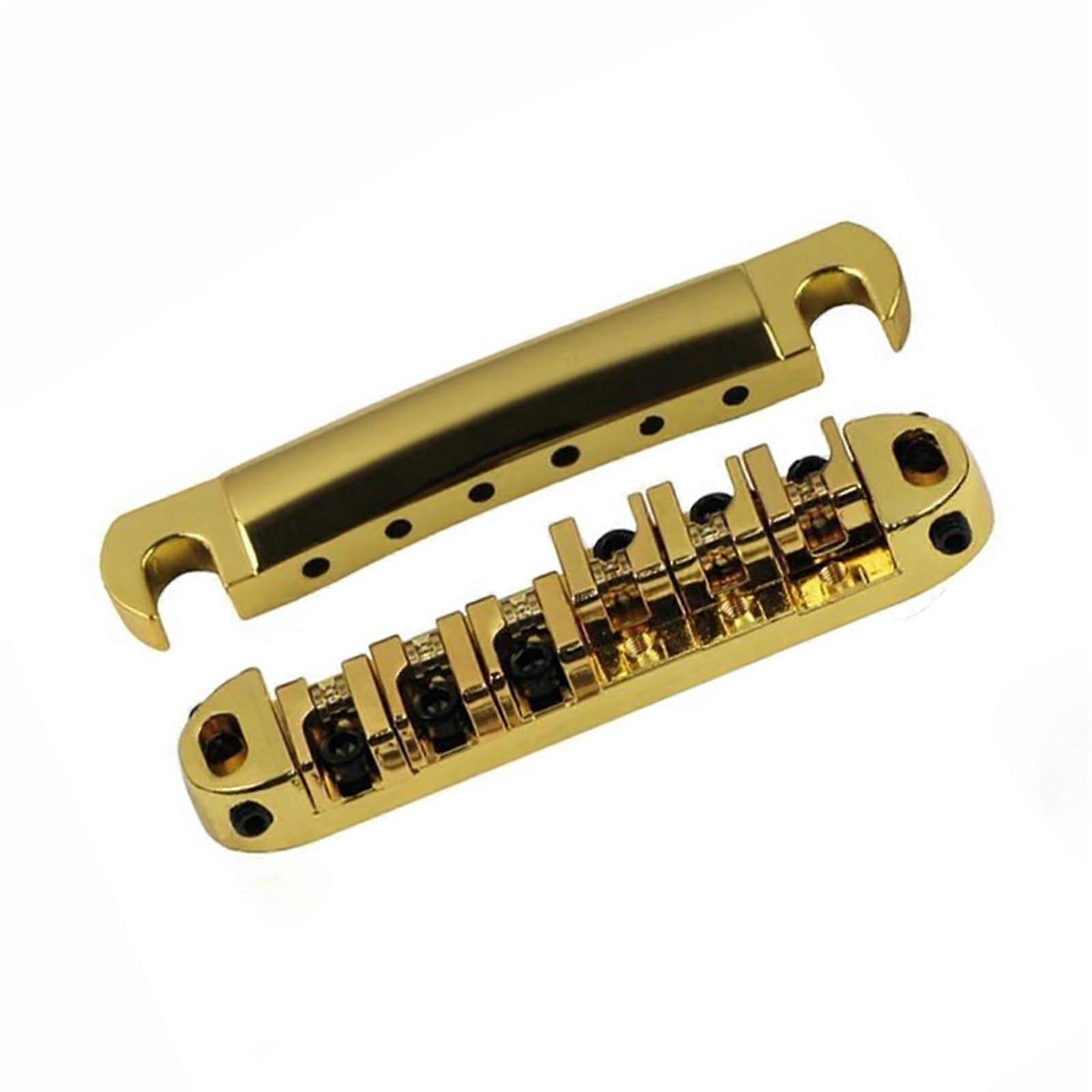 Gold Electric Guitar Locking Roller Bridge with Allen Wrench for Improved Tuning Stability