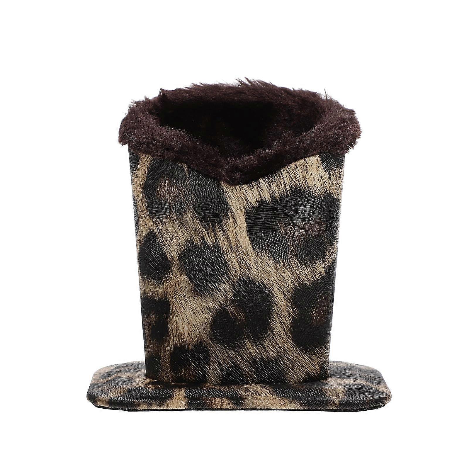 Leopard Plush Lined Glasses Holder with Scratch Protection Leather Eyeglasses Organizer Box