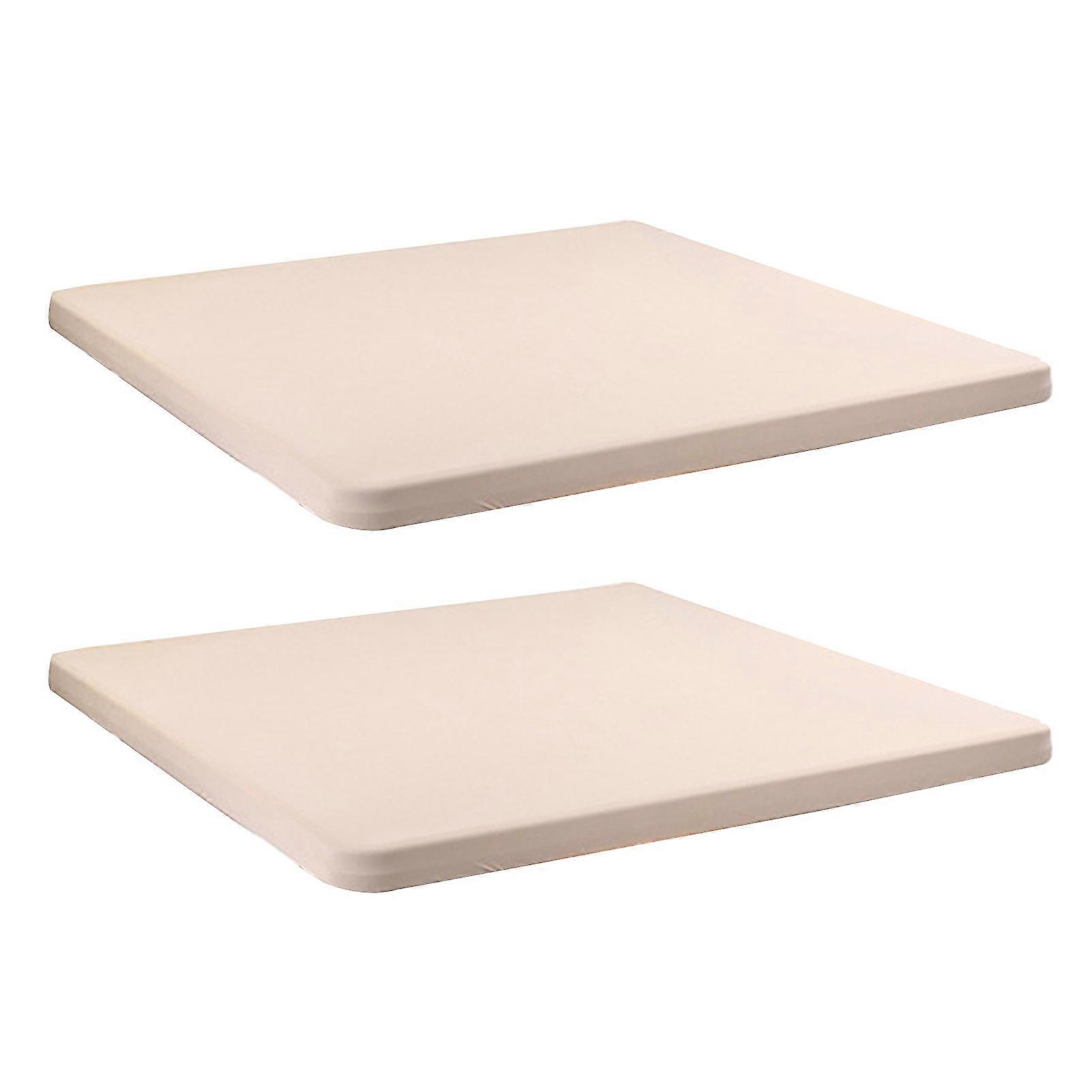 2 Pcs Stretchy Fitted Table Cover 34x34 Inch Square Tablecloth with Elastic Edge Solid Color Table