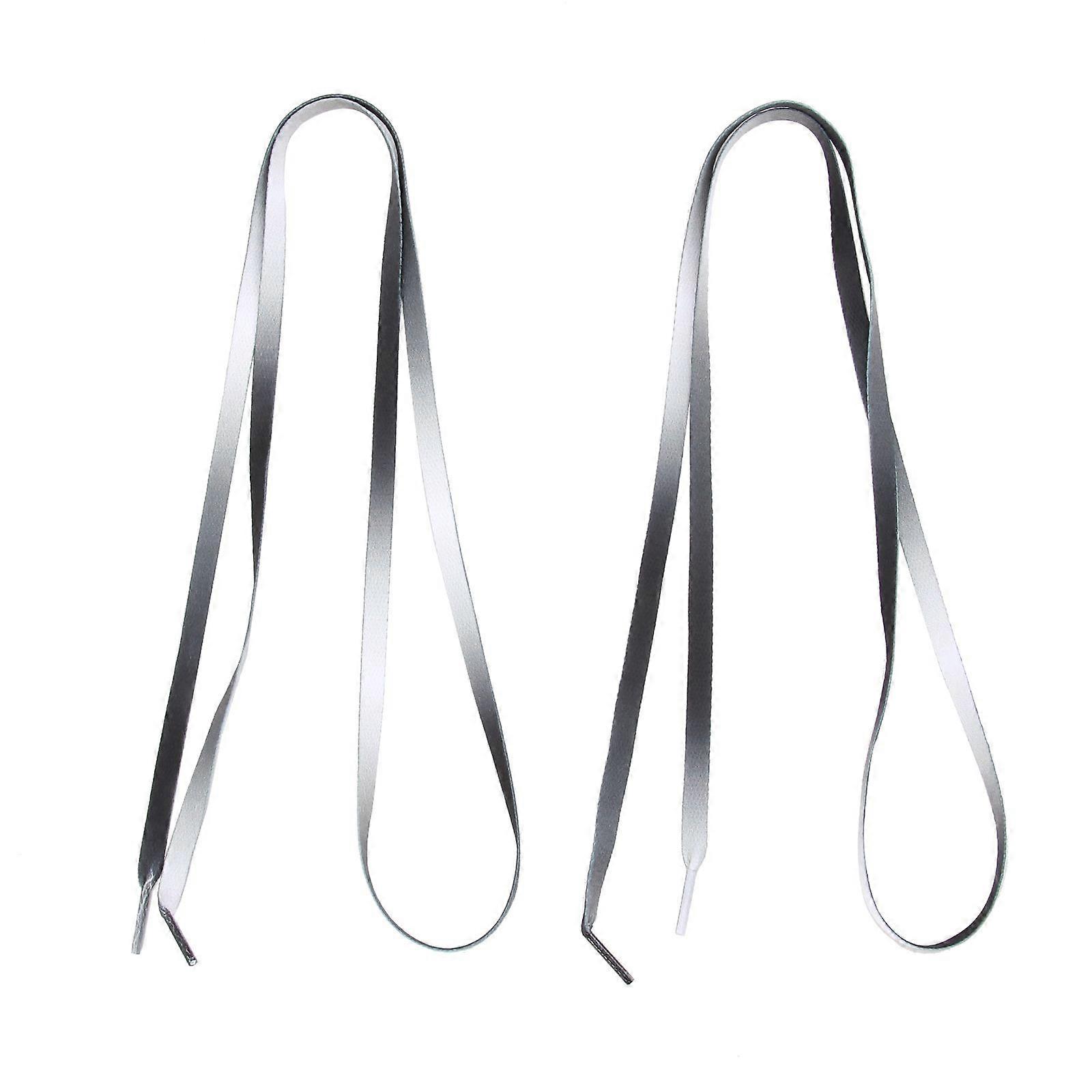 1 Pair Universal Elastic Sneakers Laces Black Gradient Pattern Flat Shoelaces