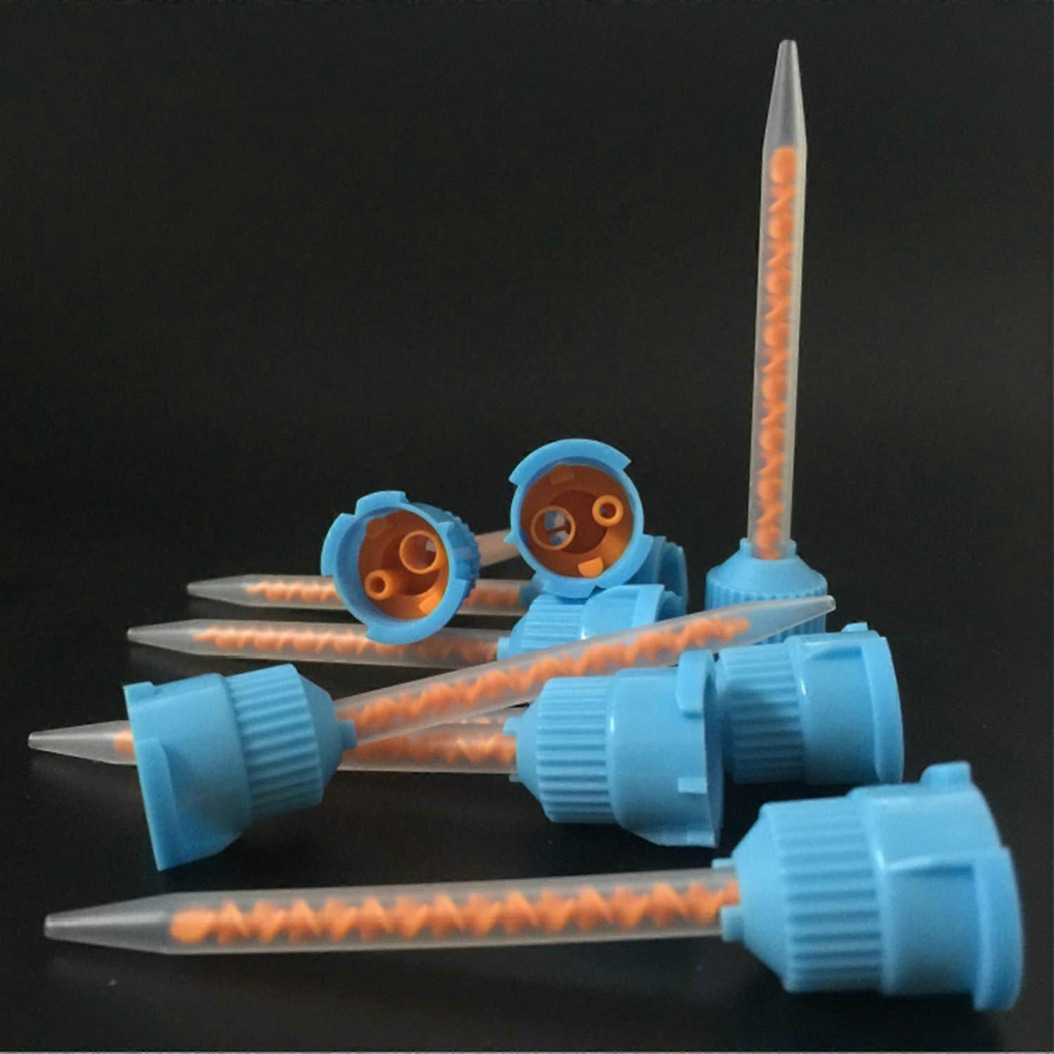 Dental Mixing Tips 10:1 Ratio Blue and Orange 50 Pack for Accurate Impression Mixing