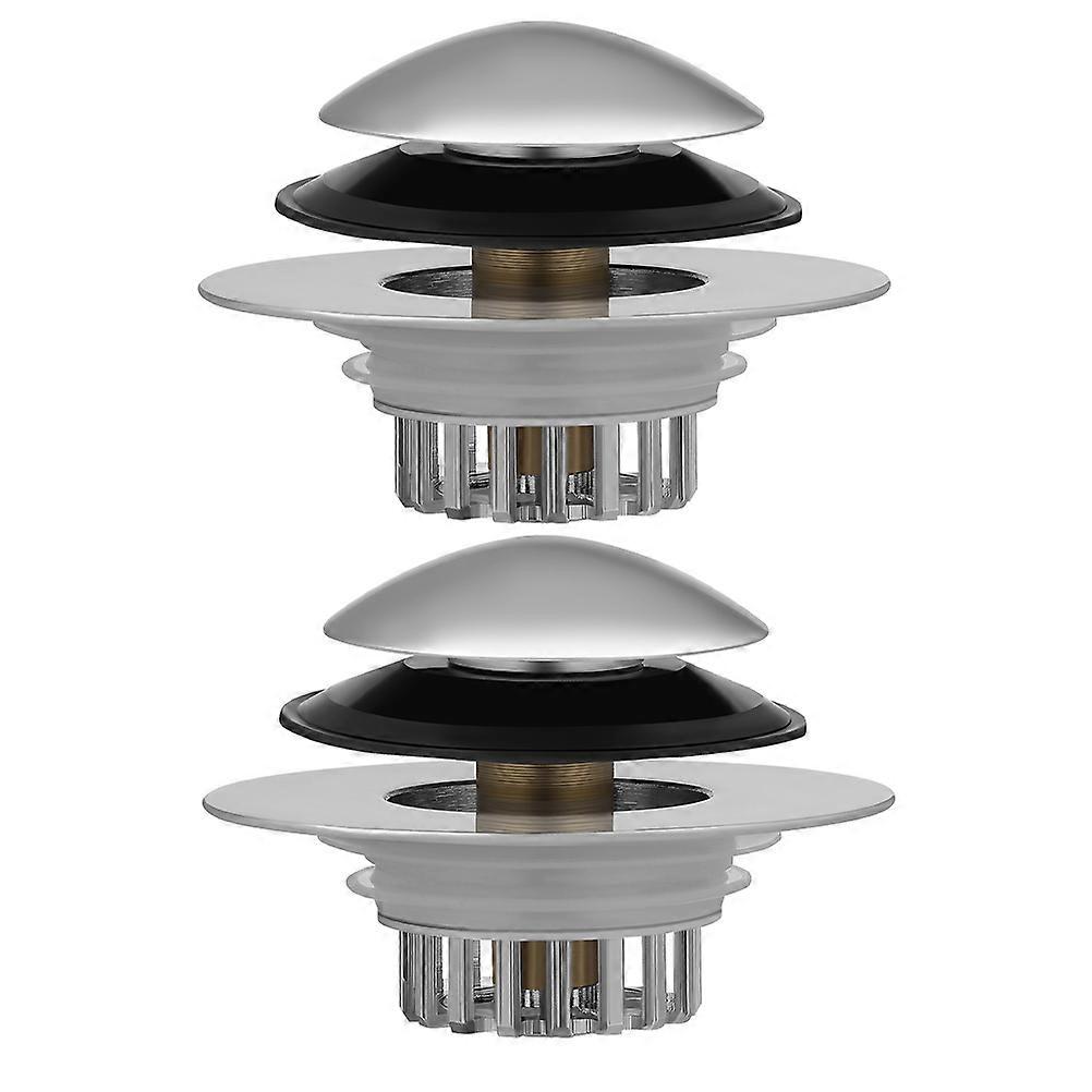 Bath Tub Drain Plug Press-Type Mechanism Retention Smooth Drainage 2Pack