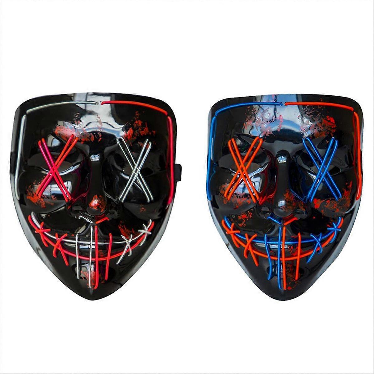Halloween light-
LED cold light black V-shaped mask
horror ghost face mask
