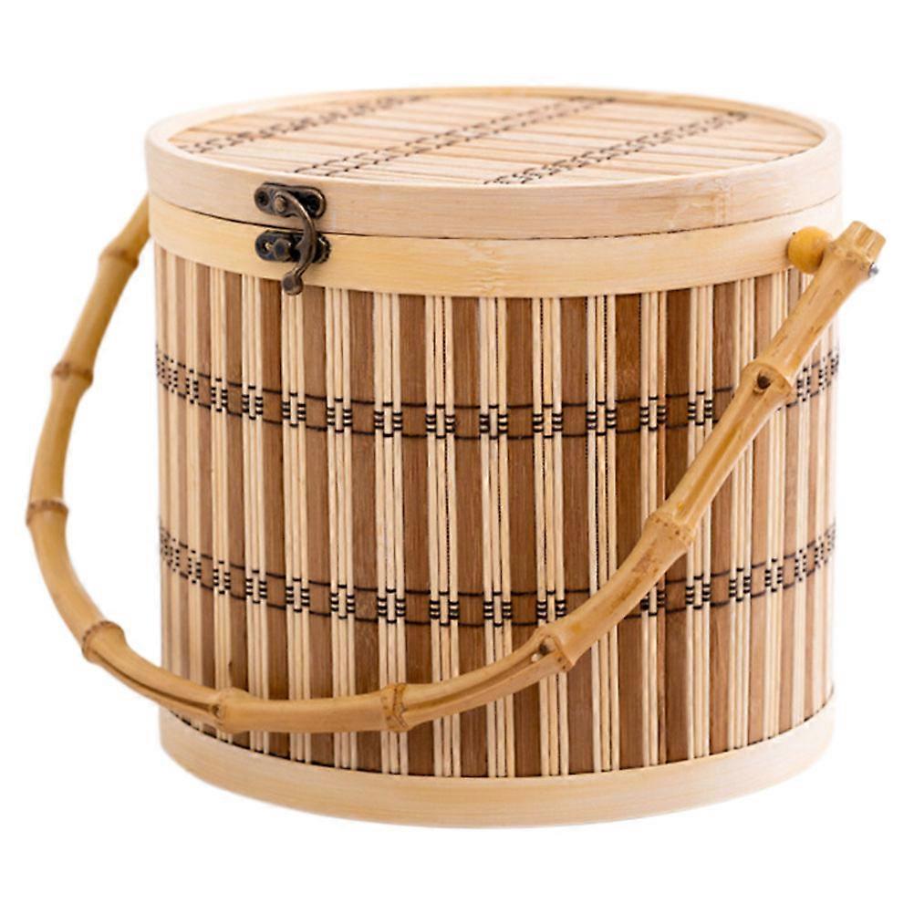 Bamboo Basket Handheld Storage Solution for Household Use