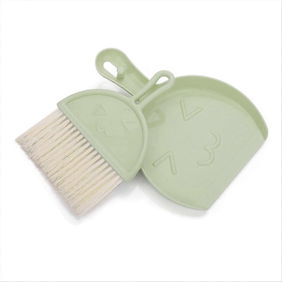 Mini Dustpan and Brush Set, Small Broom&Dustpan Cleaning Set (Green)