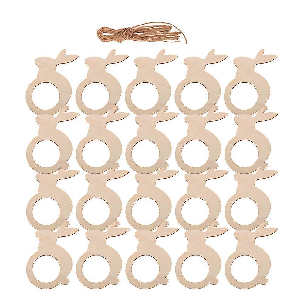 Wood Napkin Ring Easter Theme for 150Pcs DIY Bunny Holders