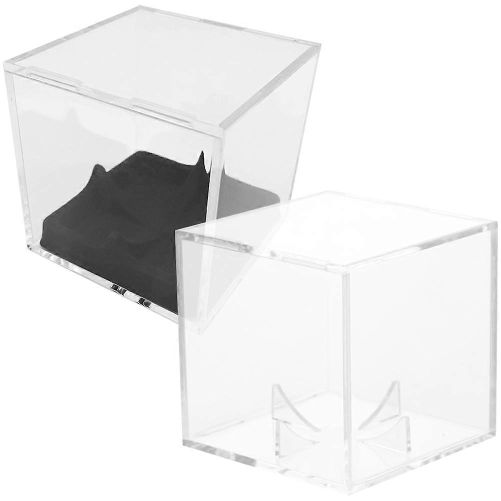 Baseball Display Case Acrylic Cube Baseball Holder for Storage 2Pcs