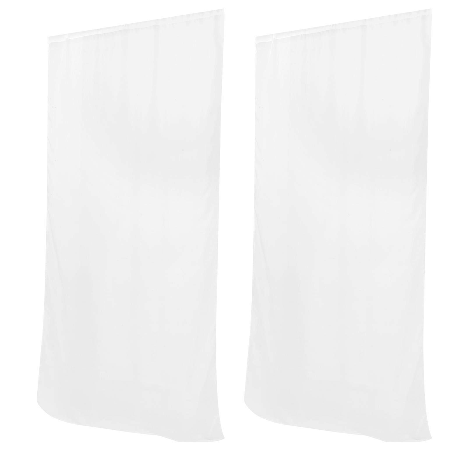 Privacy Protection Elegant White Curtain for Living Room Bedroom Office Light Diffusing 2Pack
