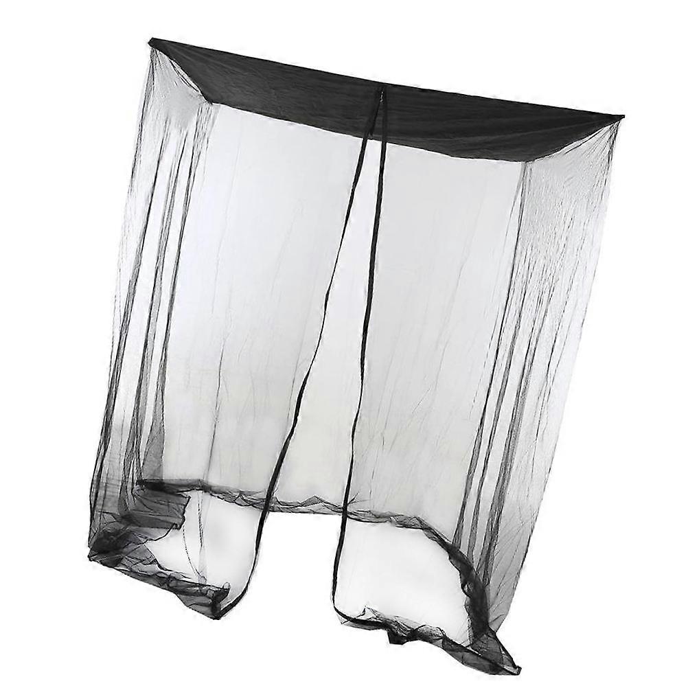 Black Swing Hammock Net with Zipper Closure for Camping 2Pcs Set