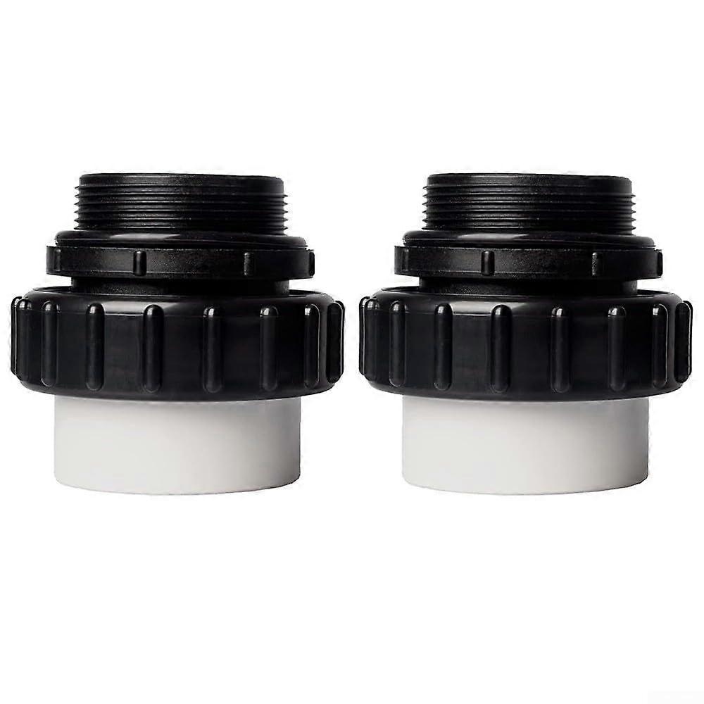2 Inch PVC Union Fitting 2 Pack for Pool Pump, 2MIP Thread Slip Joint, Easy Installation
