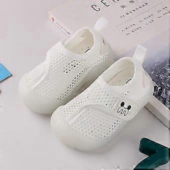 Kleinkinderschuhe im Ausverkauf Kleinkinderschuhe Baby Lauflernschuhe Atmungsaktives Mesh Weiche Turnschuhe für Jungen und Mädchen Weiß 6-9 Monate