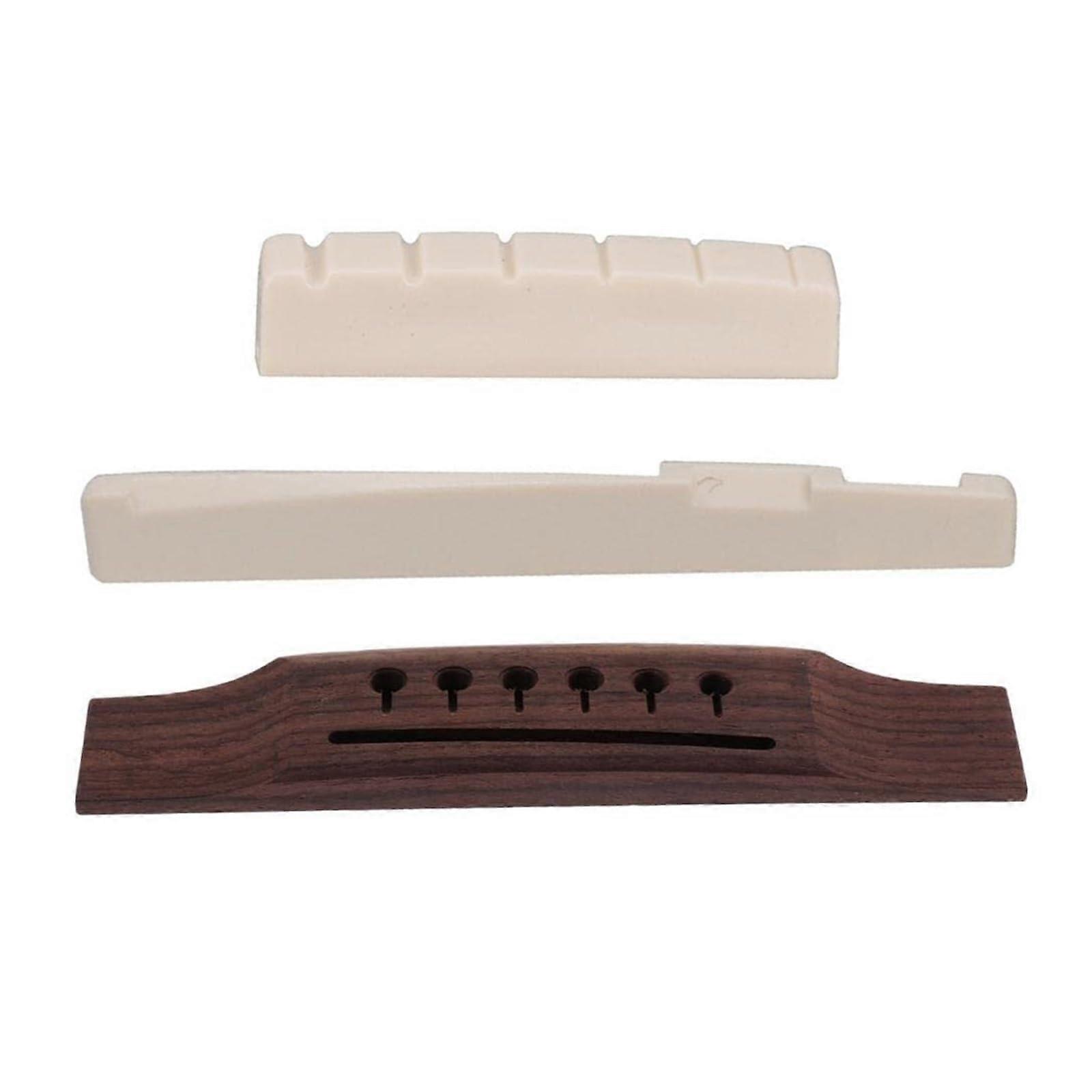 LeftHanded Acoustic Guitar Nut and Saddle Set for , Precise String Alignment and Stable Tuning