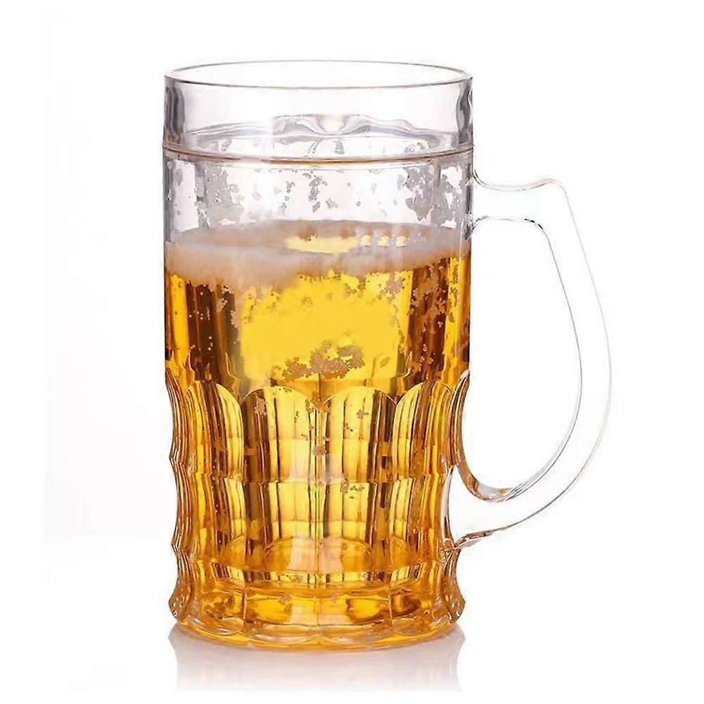 Fake Layered Beer Cup Creative Prank Plastic Ice Double-Layer Cup