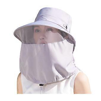 Vissershoed met ademend mesh gezichtsmasker, brede rand, UV-bescherming, volledige gezichts- en nekbescherming, zonnehoed