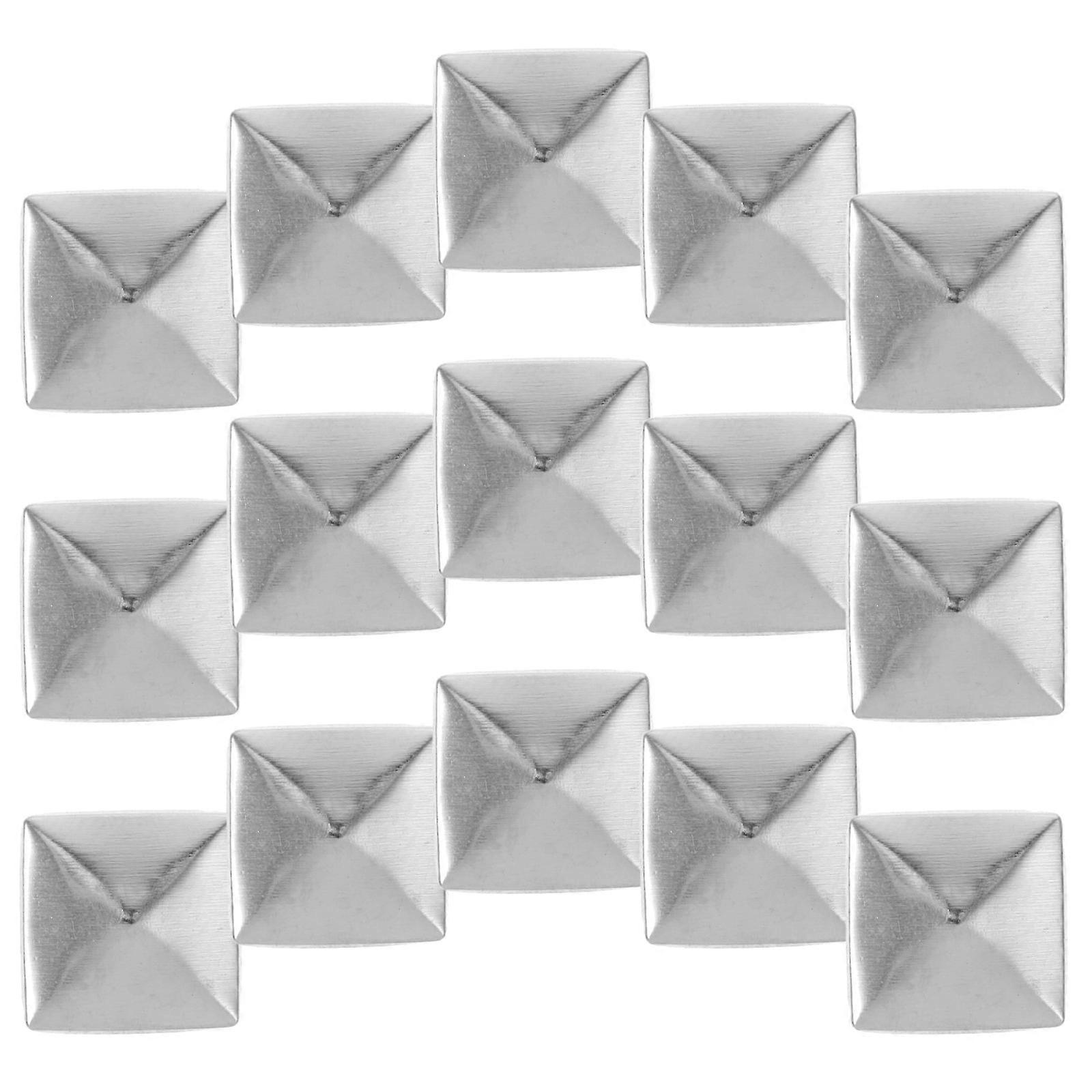 Silver Pyramid Spike Studs for Leathercraft 100Pcs Flatback Rivet Studs