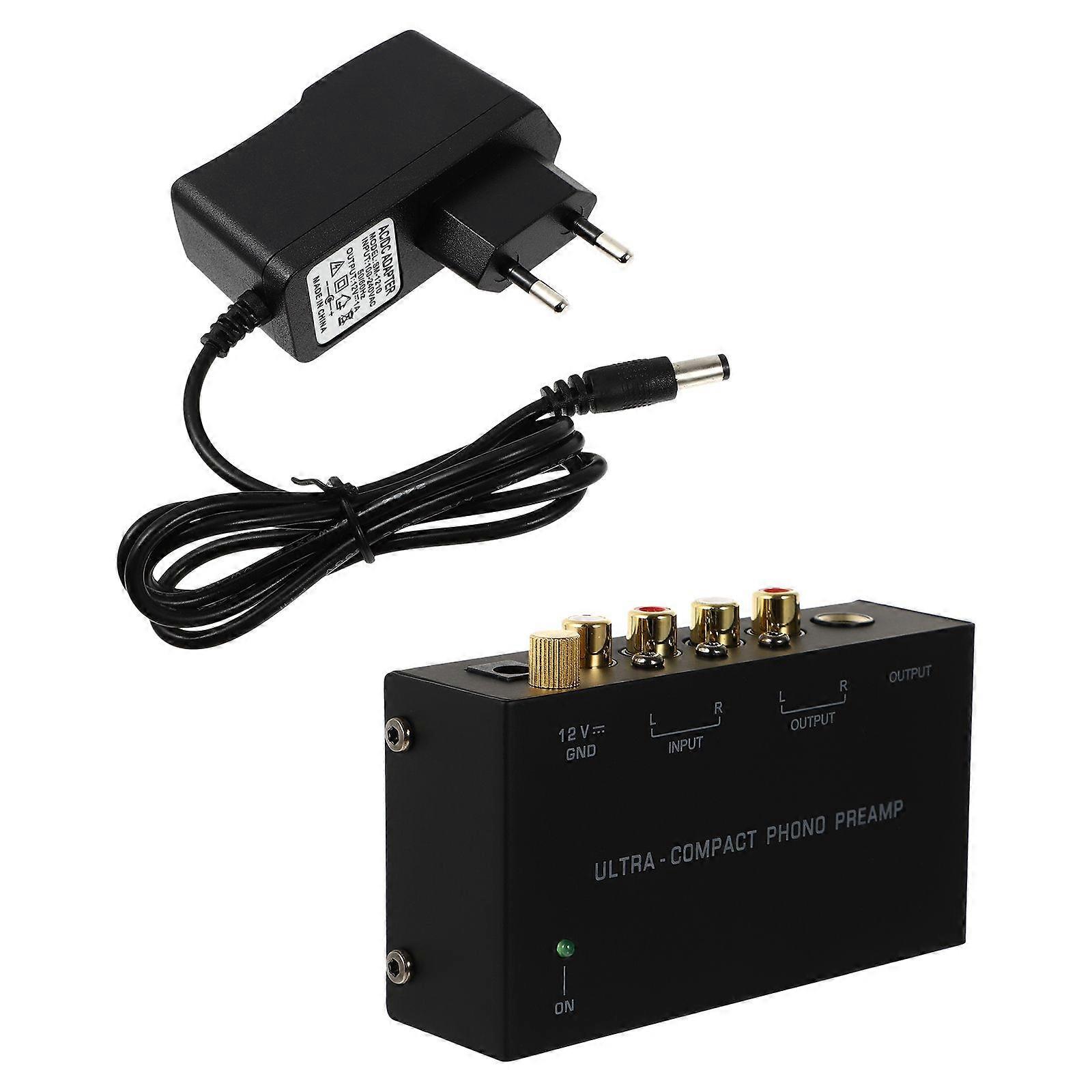 Stereo Phonograph Preamplifier Stereo Mini Preamplifier Turntable Preamp (EU Plug)