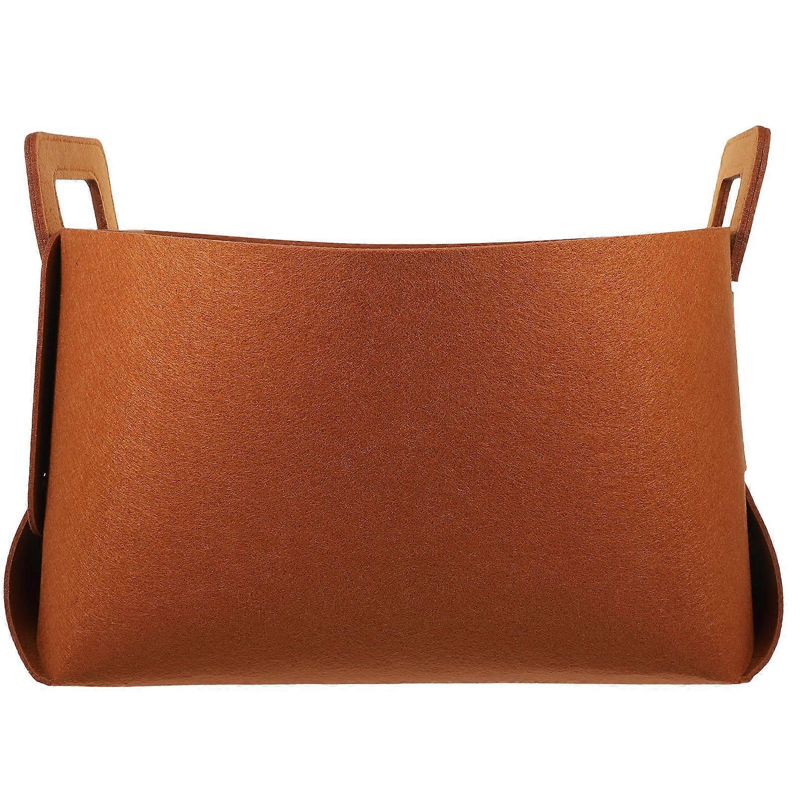 Foldable Brown Laundry Basket Polyester Hamper for Home Storage