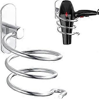 9.3x12.5x11.5cm Spiral Hair Dryer Holder, Aluminum Wall Mounted Hair Dryer and Straightener Holder No Drilling, Cable Holder for Kitchen Bathroom Bath