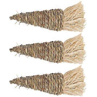 Kaninchen-Kauspielzeug, Kleintier-Kauspielzeug für Haustiere, 3-teilig, verschiedene Farben, Naturmaterial