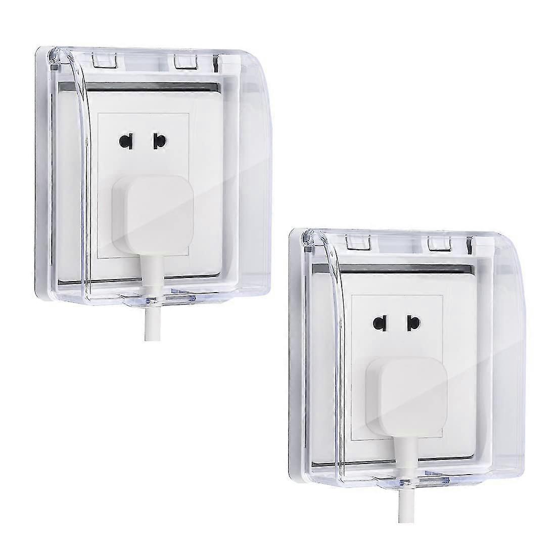 2 Pcs Universal Socke Waterproof Box, 86 Type Wall Switch Socket Face Plate Panel Box, Switch Cover Protector