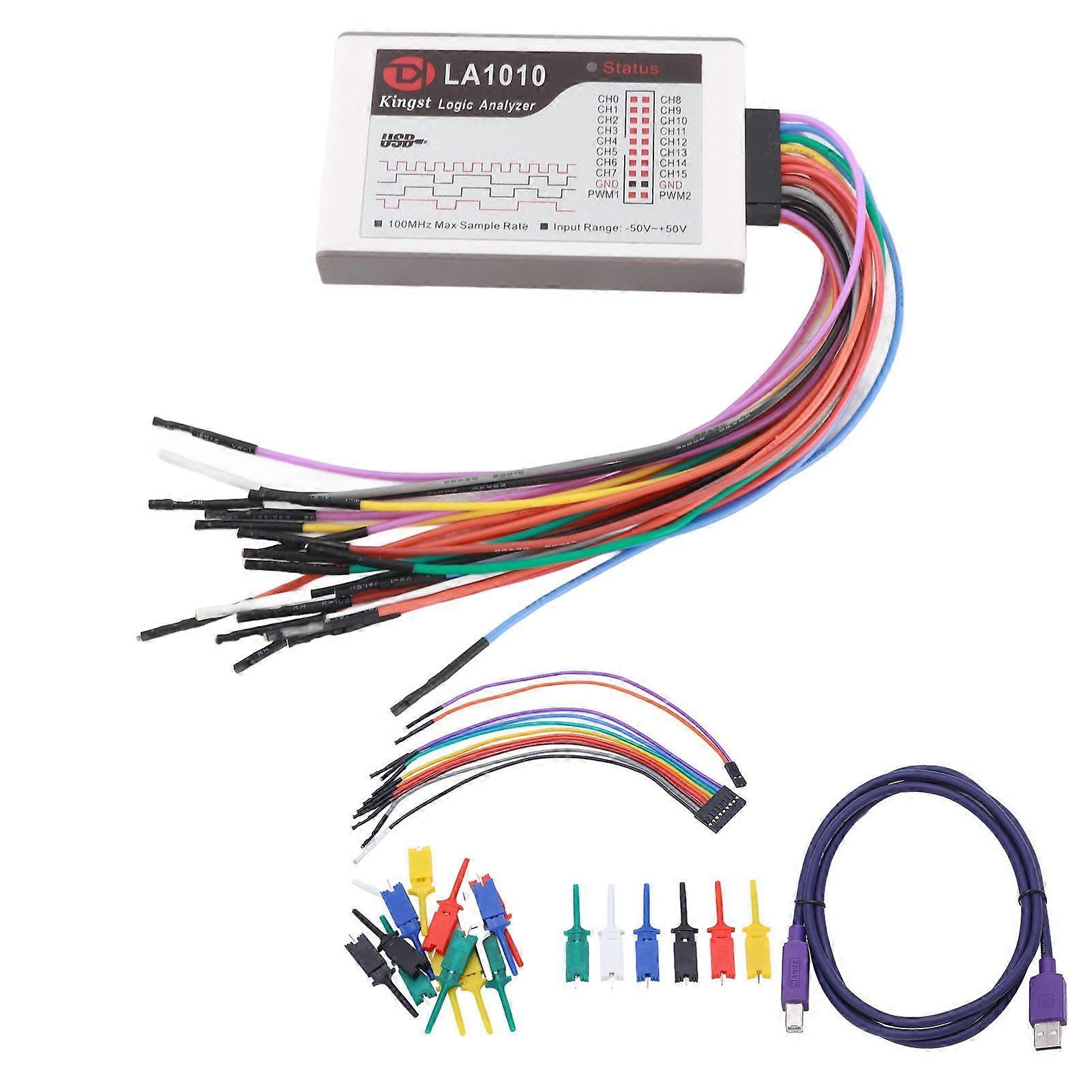 16 Channel Logic Analyzer with Cable Portable Analyzer Device 100M Sampling Rate 5050V Input