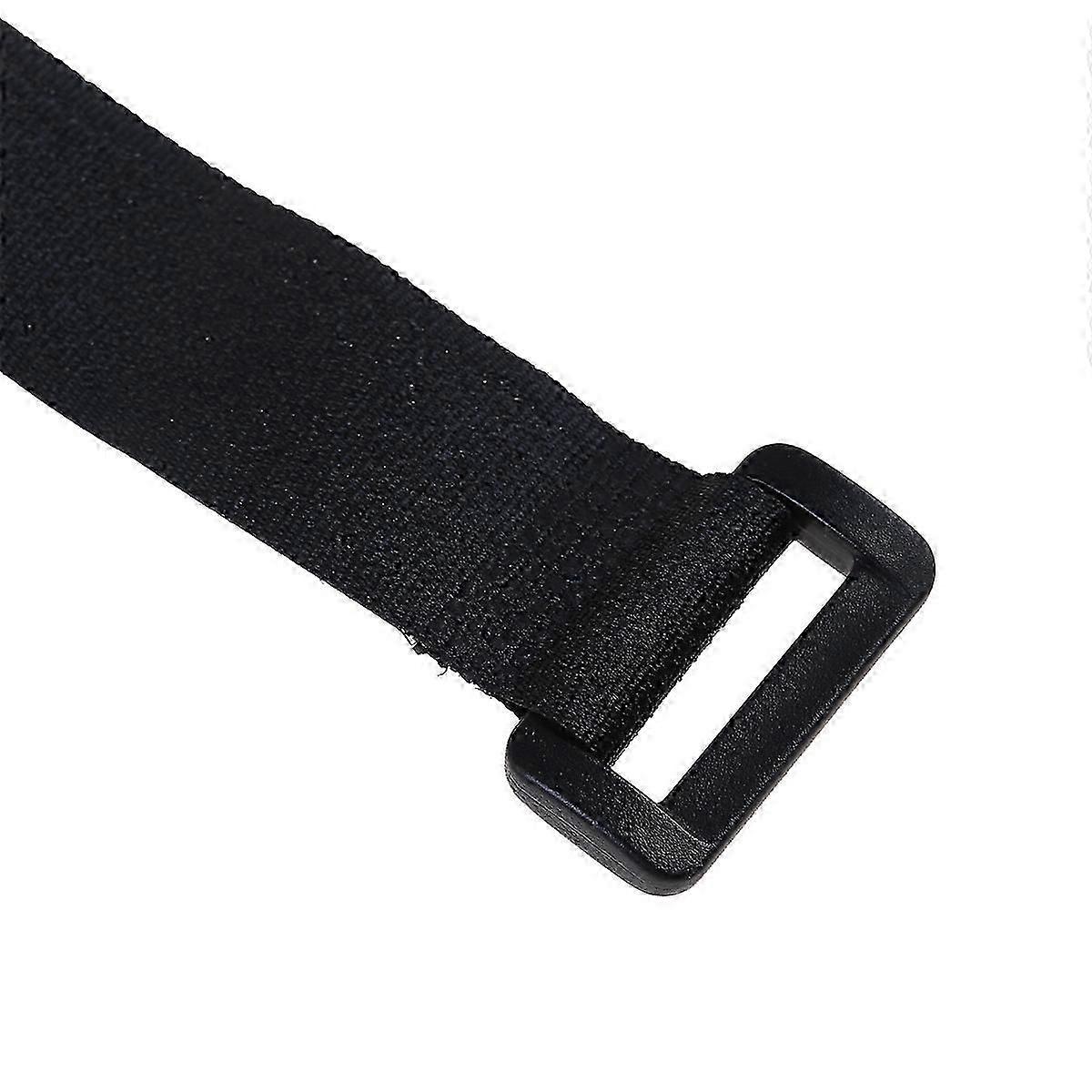 5Pcs Black Hook and Loop Straps, Reusable Nylon Cable Ties for Binding, Securing, 30cm x 2.5cm, Multipurpose for Arts, Camping, Cable Management