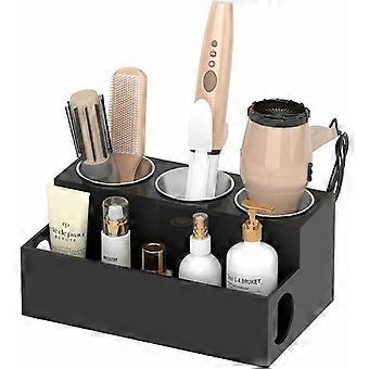 Haardrogerhouder, haartool organizer, zwarte acryl föhn- en styling organizer, föhnhouder voor badkamerblad, opbergrek wijn R