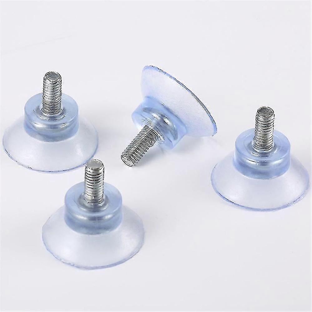 4pcs 34 Mm Clear Suction Cups With Thread Screw