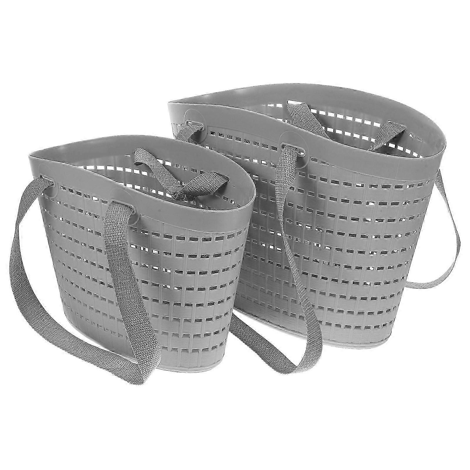 Laundry Basket Plastic Hamper for Bathroom Storage 2Pcs