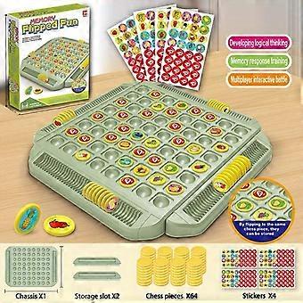 Fruit Flip Memory Chess Game, Board Battle for 2-4 Players, Educational Toy for Kids to Improve Coordination & Concentration