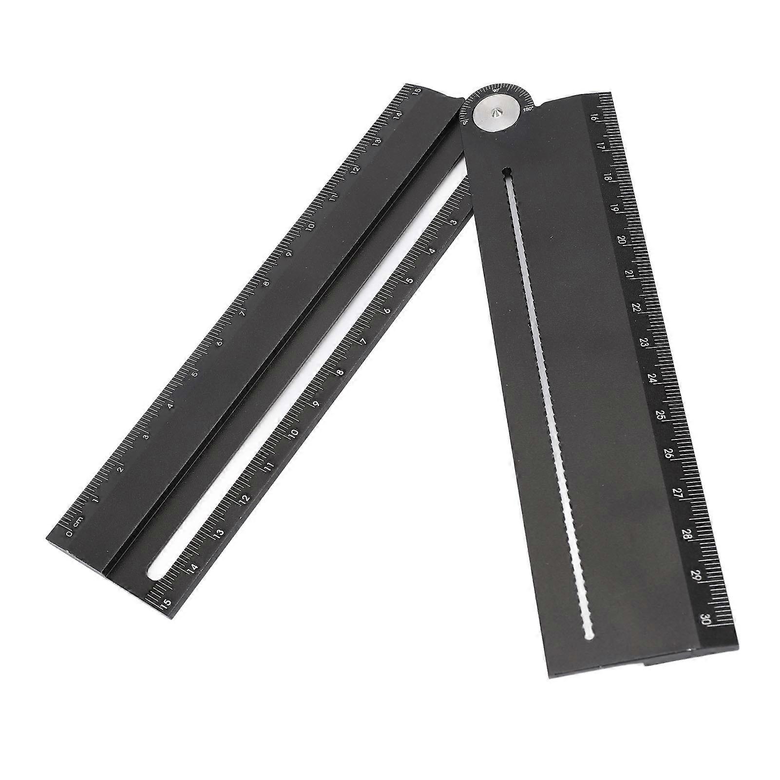 Aluminum Multi Ruler Multifunctional Angle Meter compatible with Circle Arc Parallel Line Drawing Measuring Ruler
