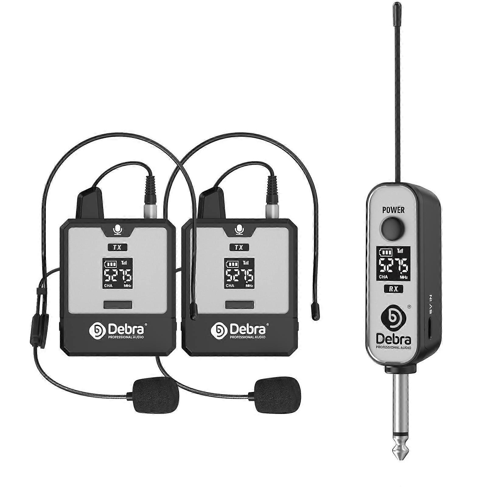 Ear-worn UHF Wireless Microphone System 2 TX & 1 RX