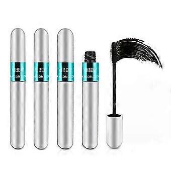 3PCS 4D Dicke Lange Wasserdichte Seidenfaser Mascara Make-up Kosmetik Silber Tube