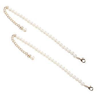 2pcs Shoe Straps Elegant Pearl Ankle Straps Replacement Shoe Straps for Heels