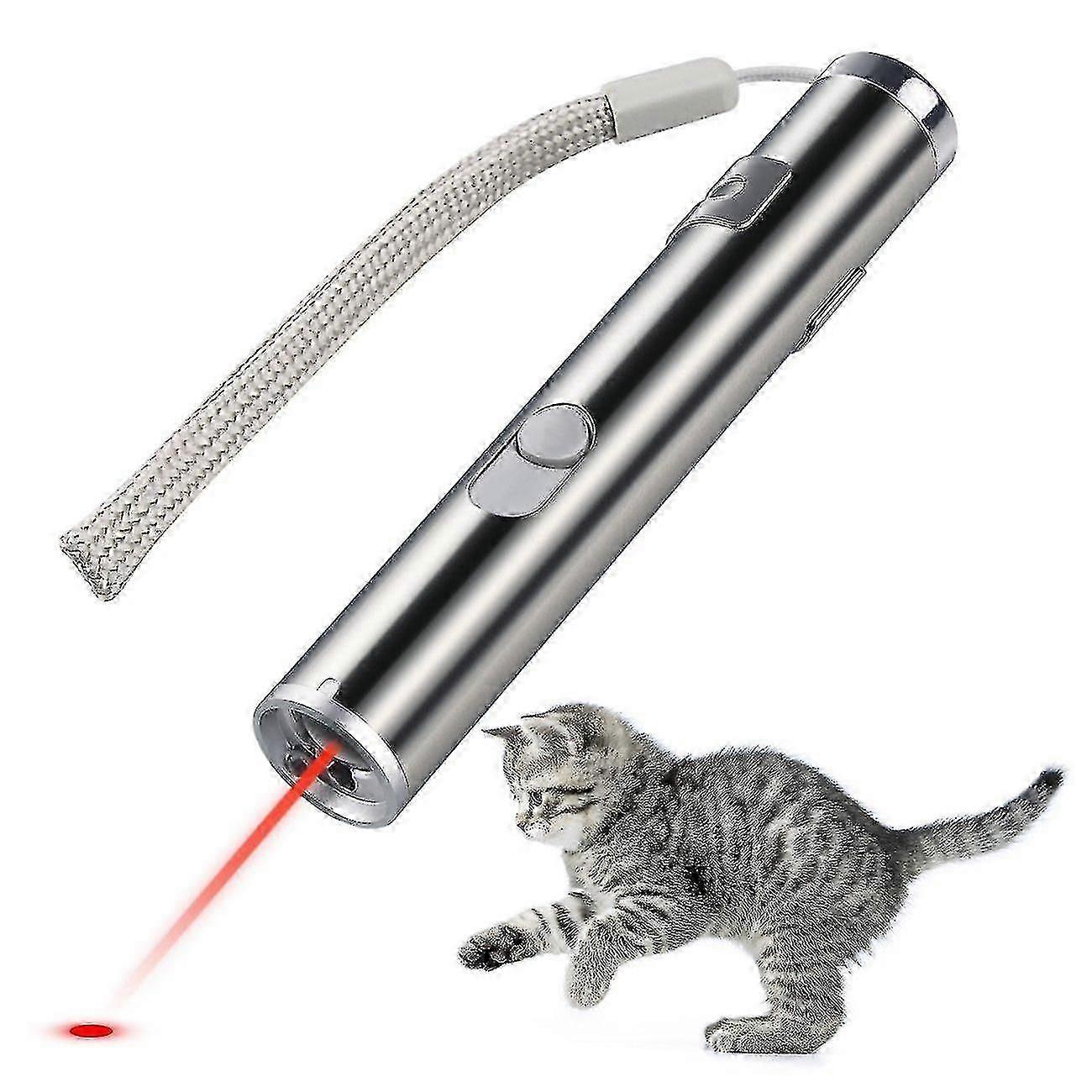 Pet Laser Pointer Cat Training Tool USB Rechargeable with LED Flashlight