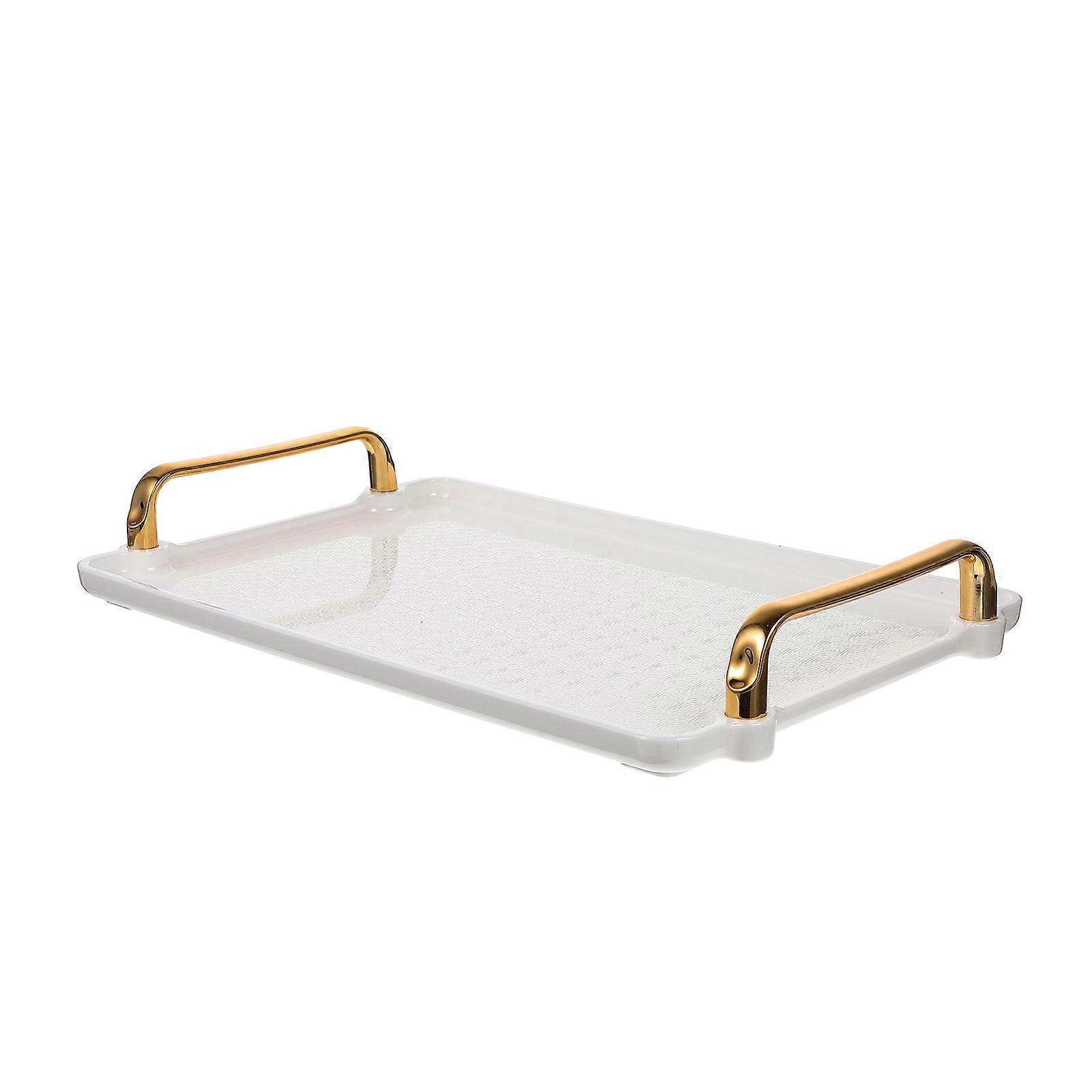 Plastic Tea Serving Tray With Handles Large Modern Coffee Table Rectangle Tray