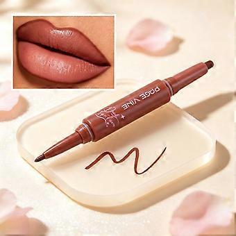 DualEnd Lip Liner Stick, Long Lasting 2Sided Lip Makeup Pen, Smooth Glide SmudgeProof Lip Liner for Defined Lip Look, Daily Lip Cosmetic, 1.2g