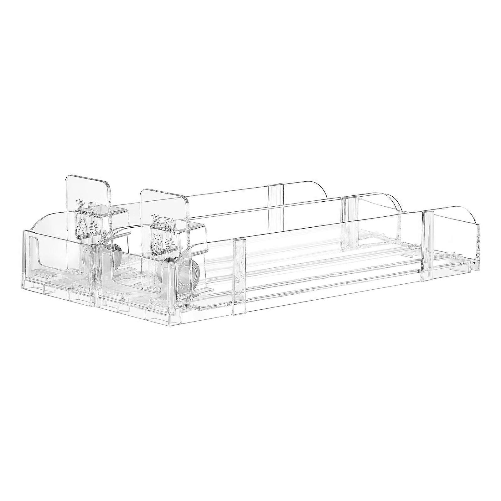 Display Rack for Storage 2Pcs Transparent Auto Push Acrylic Rack