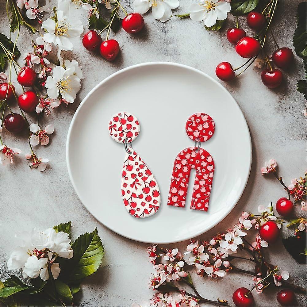Cherry Polymer Clay Texture Sheets Flowers Bow Silicone Texture Stamp Clay Modeling Pattern Pad Texture Sheets for Polymer Clay