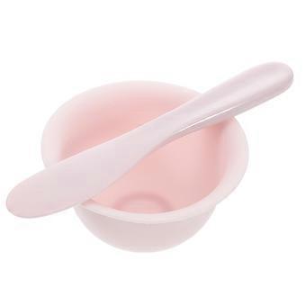Silicone Mask Mixing Bowl Set for Beauty Use with Spatula 1Set Pink DIY Tool