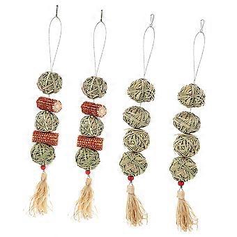 Bunny Chew Toy Grass Hanging Rabbit Chewing Toys 12Pcs for Pets