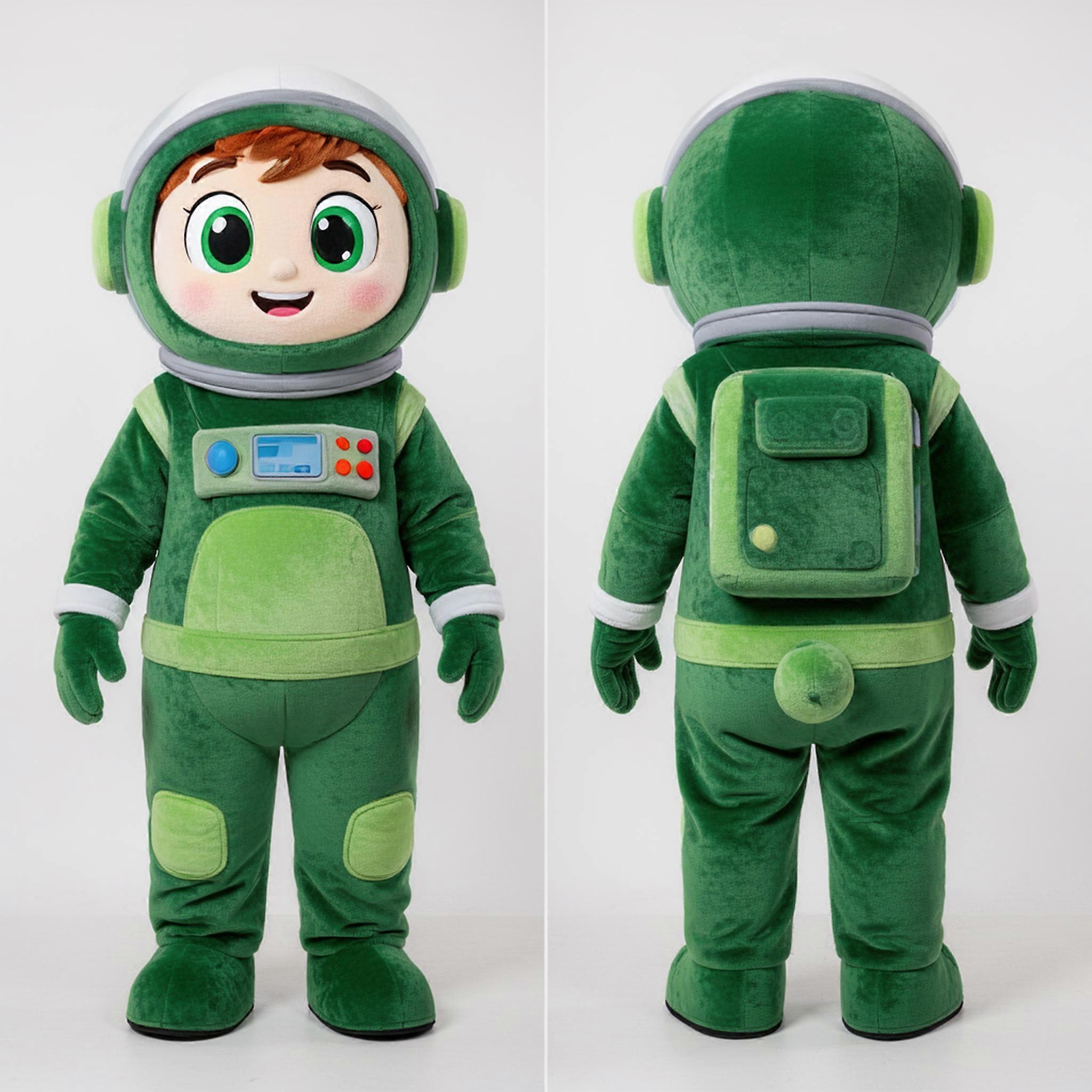 MASTICOT Forest Green Rounded Astronaut Mascot