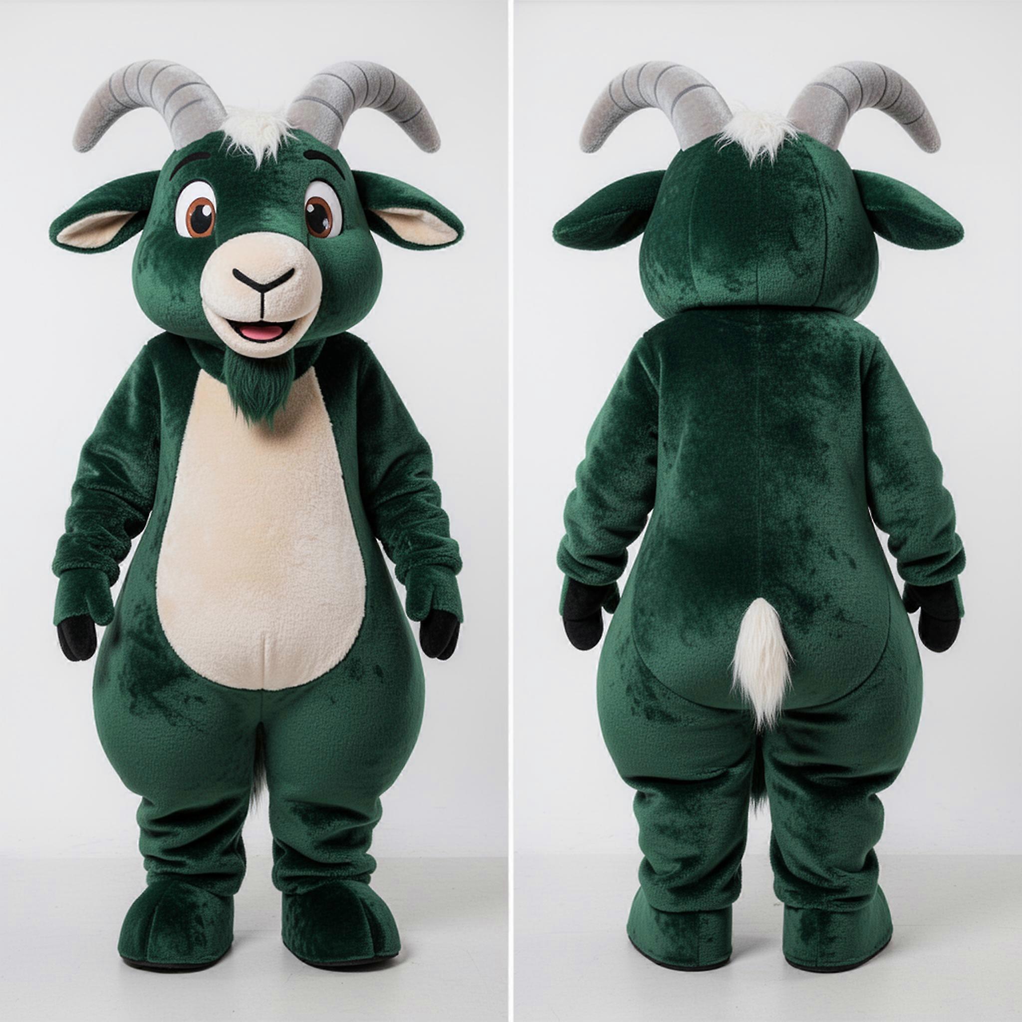 MASTICOT Forest Green Friendly Boer Goat Mascot