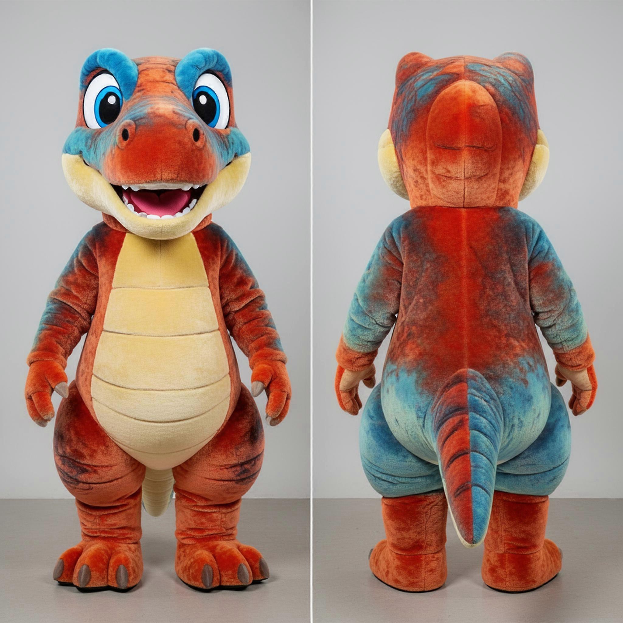 MASTICOT Rust Cartoon Coelophysis Mascot