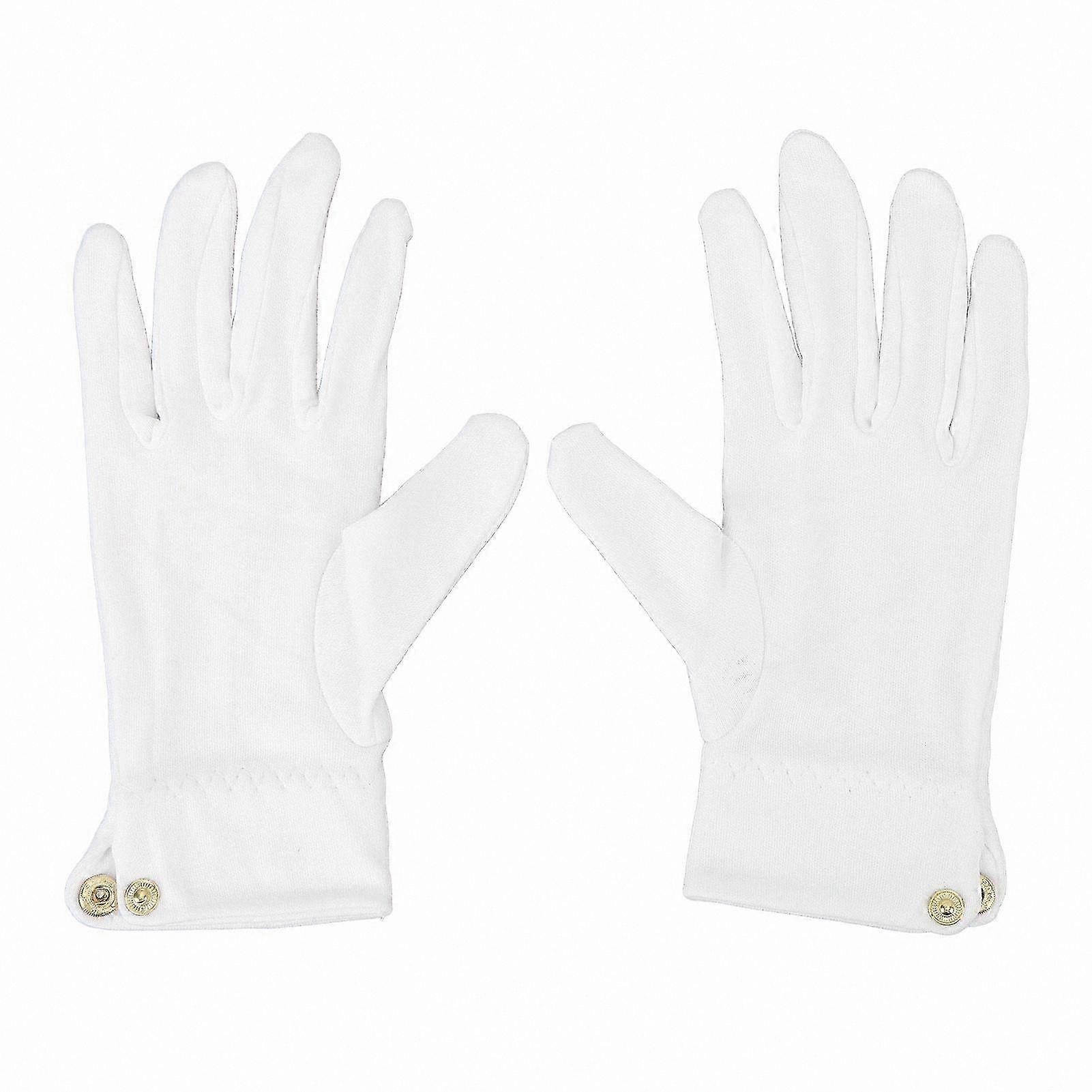 Competition Billiard & Referee Gloves, 2-Pack Professional White Polyester Cotton with Snap Cuff