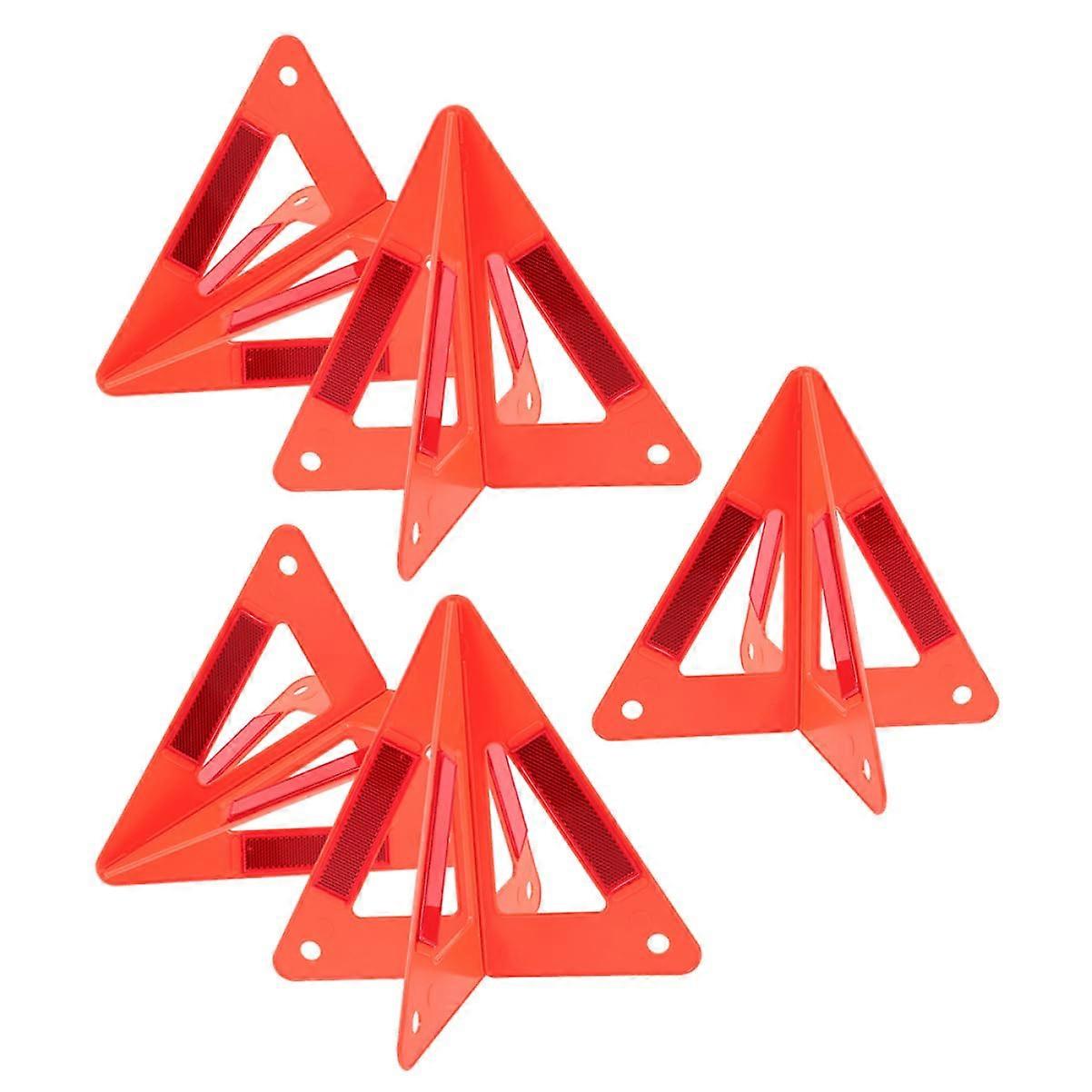 5pcs Foldable Reflective Emergency Warning Triangle Kit for Car Roadside Safety