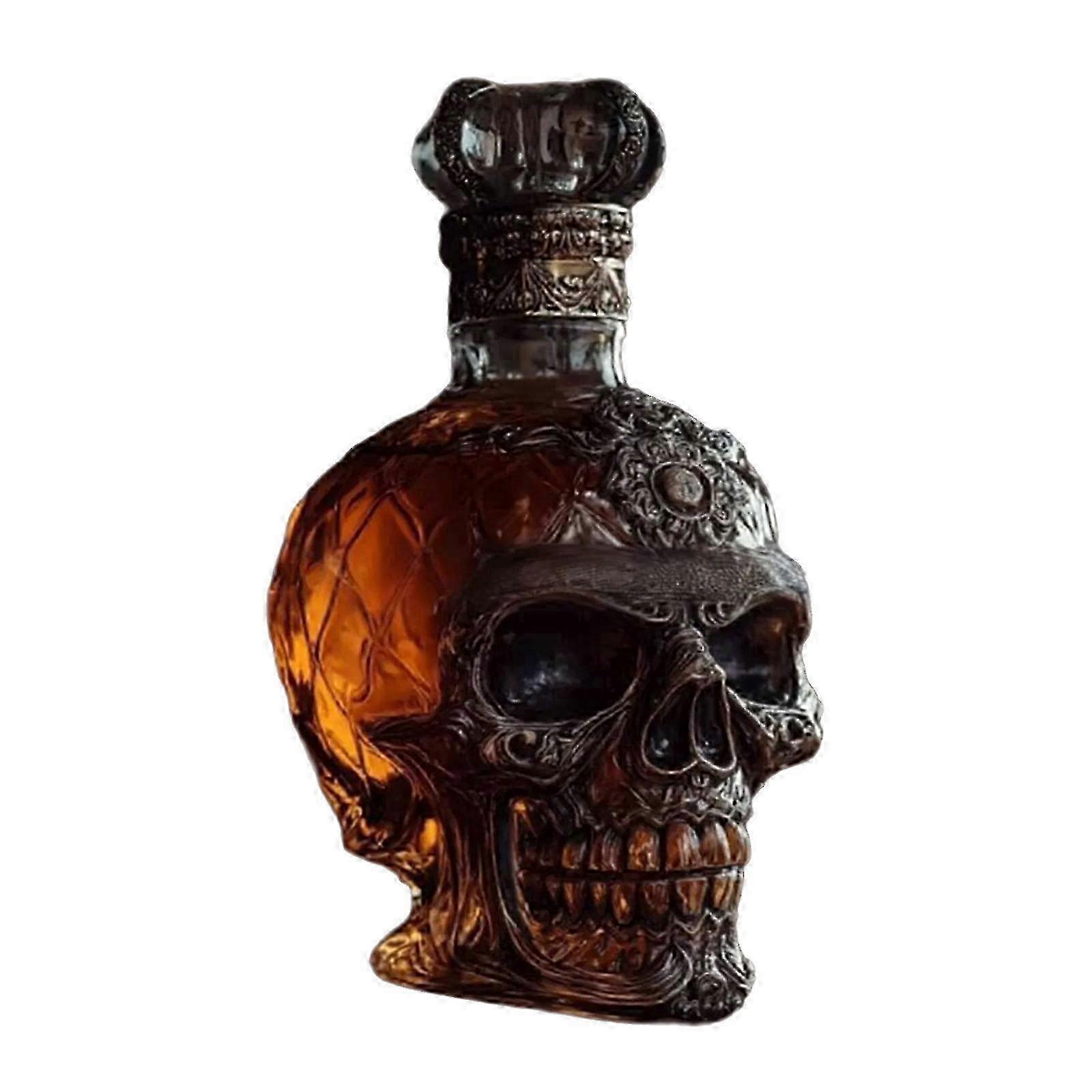 Skeleton-Themed Glass Decanter